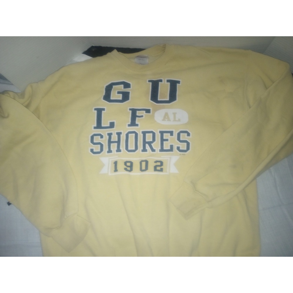 Hanes Comfort blend Oversized Pullover Yellow Gulf Shores XL Adult
